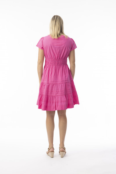 Poplin Essentials Dress Short Ruched