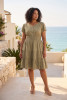 Poplin Dress Short Ruched
