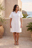 Poplin Dress Collar Flair Sleeve