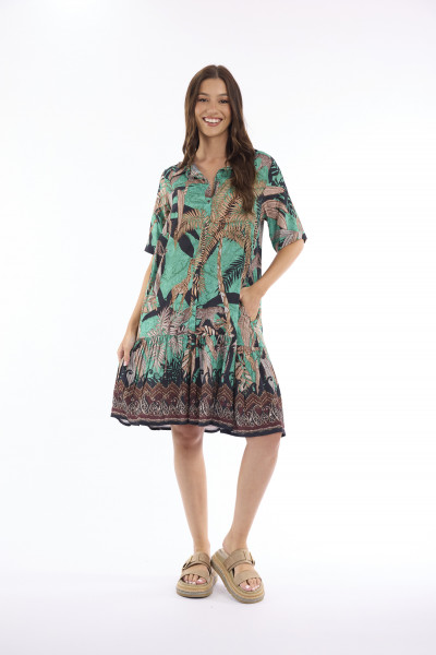 Luiza Dress Buttonthrough Elbow Sleeve