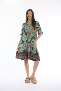 Luiza Dress Buttonthrough Elbow Sleeve