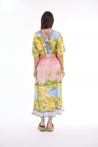 Keyla Dress Maxi Shirred Waist