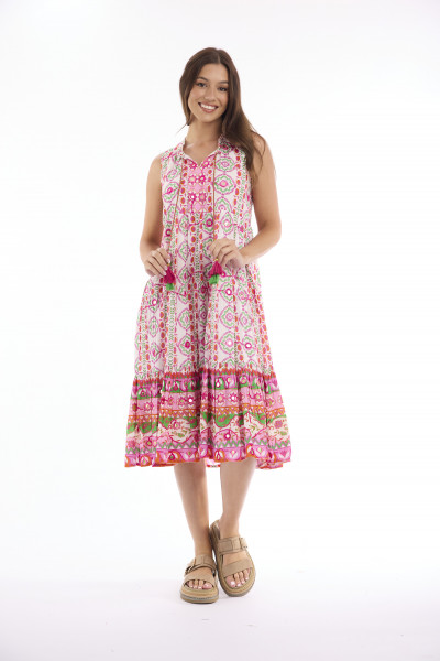 Maalti Pink Dress Layered Sleeveless
