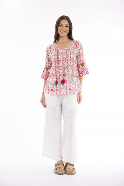 Maalti Pink Top Frill Sleeve