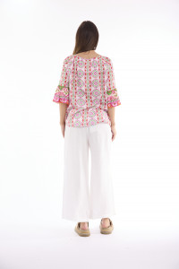 Maalti Pink Top Frill Sleeve