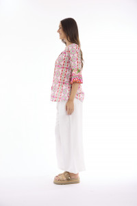 Maalti Pink Top Frill Sleeve