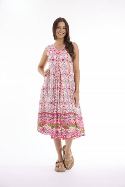 Maalti Pink Dress Sleeveless V