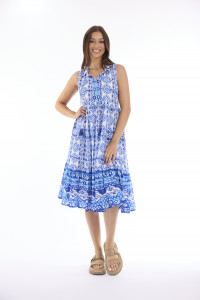 Maalti Blue Dress Layered Sleeveless
