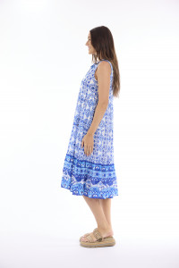Maalti Blue Dress Layered Sleeveless