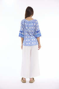 Maalti Blue Top Frill Sleeve