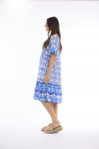 Maalti Blue Dress Frill hem