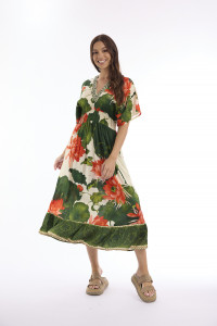 Camila Dress Midi Shirred Waist