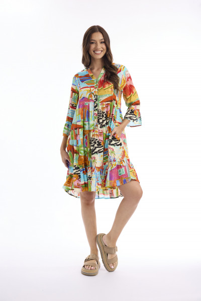 Blanca Dress Layers 3/4 Sleeve