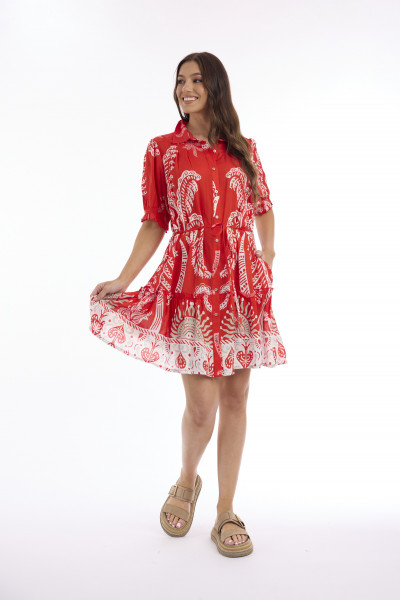 Josey Dress Tie Flair Sleeve