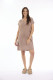 Linen Solid Dress Shift Cap Sleeve