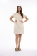 Linen Solid Dress Shift Cap Sleeve