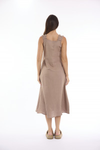 Linen Solid Dress Strappy