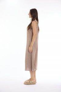 Linen Solid Dress Strappy