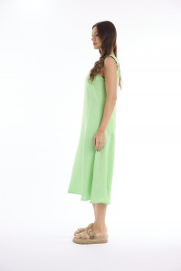 Linen Solid Dress Strappy