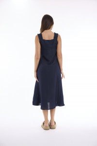 Linen Solid Dress Strappy