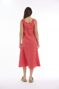 Linen Solid Dress Strappy
