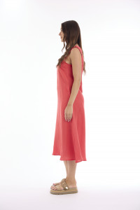 Linen Solid Dress Strappy