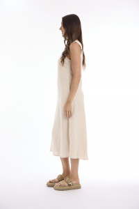 Linen Solid Dress Strappy