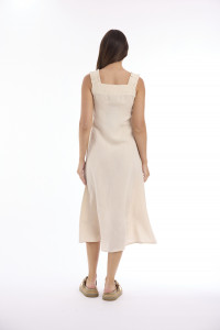 Linen Solid Dress Strappy