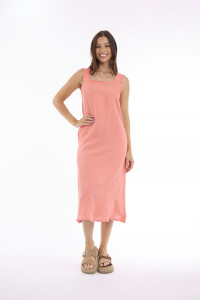 Linen Solid Dress Strappy