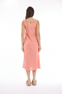 Linen Solid Dress Strappy