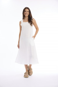 Linen Solid Dress Strappy