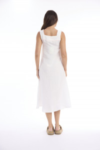 Linen Solid Dress Strappy