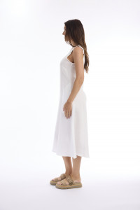 Linen Solid Dress Strappy