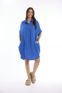 Linen Solid Dress Boxy