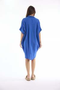 Linen Solid Dress Boxy