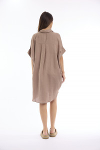 Linen Solid Dress Boxy