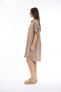 Linen Solid Dress Boxy