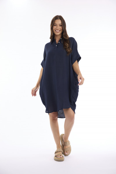 Linen Solid Dress Boxy