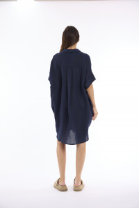 Linen Solid Dress Boxy