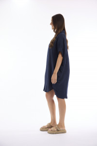 Linen Solid Dress Boxy