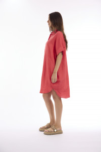 Linen Solid Dress Boxy