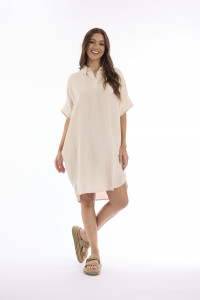 Linen Solid Dress Boxy