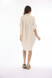 Linen Solid Dress Boxy