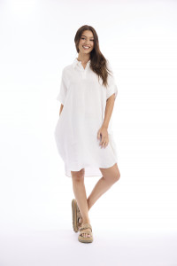 Linen Solid Dress Boxy