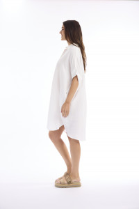 Linen Solid Dress Boxy