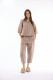 Linen Solid Top Gather Neck 3/4 Sleeve