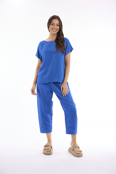 Linen Solid Top Boxy