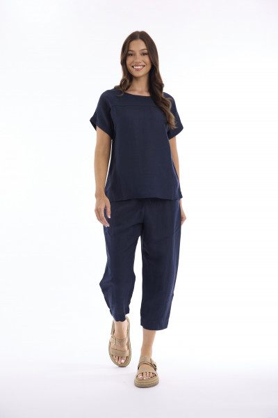 Linen Solid Top Boxy