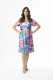 Printed Cotton Dress Contemporary Short Sleeve V