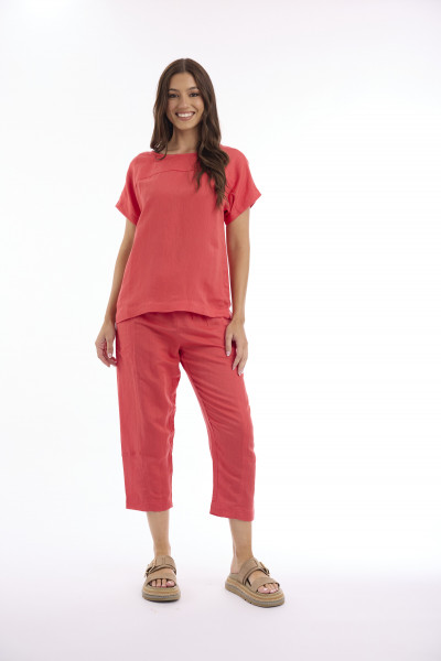 Linen Solid Top Boxy